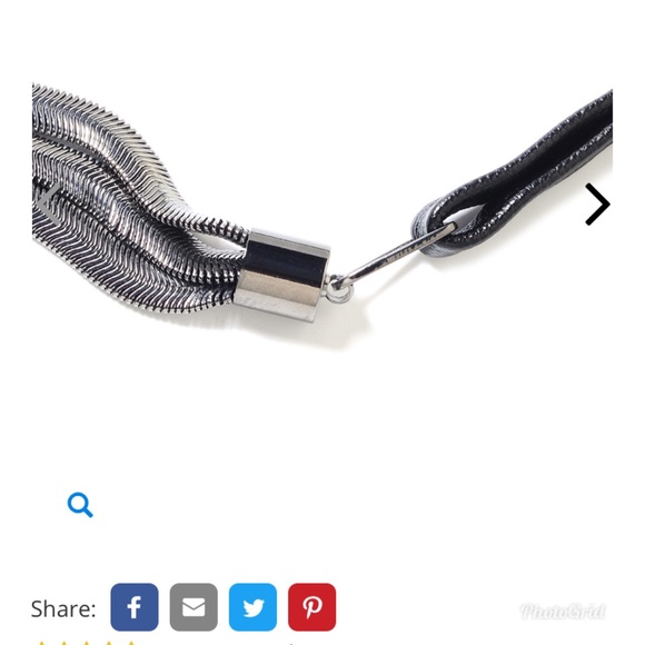 Herringbone Drape Necklace in Dark Silvertone - Picture 3 of 6